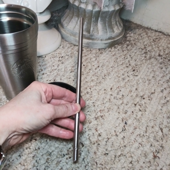 Starbucks Rare 2012 Stainless Steel 16 Ounce Insulated Siren Cold Cup With Straw - Picture 13 of 15